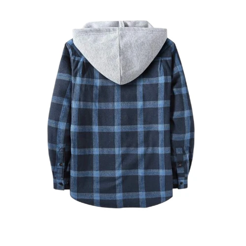 JACKETOWN Plaid Casual Sweatshirt Hoodie Long Sleeve