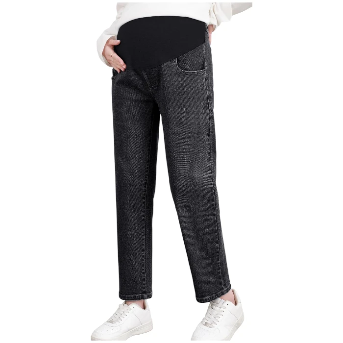 FEOYA Maternity Jeans Casual Loose Wide Leg Denim Pregnancy Pants 