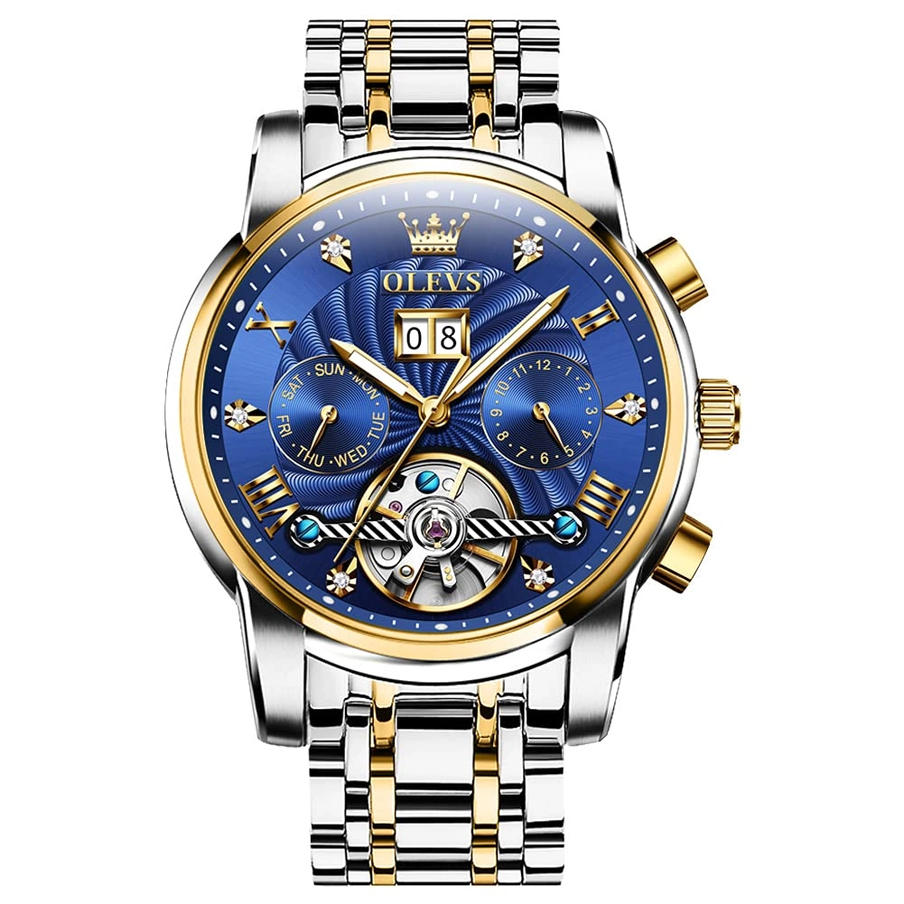 OLEVS Automatic Men's Watch Stainless Steel Moon Phase