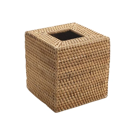  Rattan Square Hand Woven Wicker Tissue Box Holder