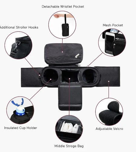 Momcozy Baby Pushchair Organizer Insulated Cup Holders 