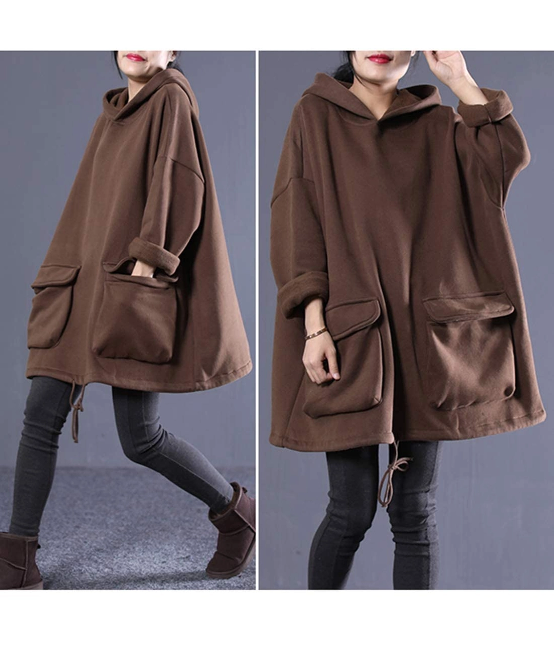 YESNO Women Casual Fleece Pullover Hoodies