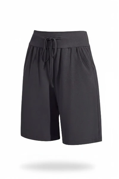 Neer 3 Pack Bermuda Shorts for Women Wide Leg High Waisted Drawstring Gym Lightweight Baggy Shorts with Pockets