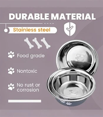 Dog Bowls Stainless Steel Dog Bowls with Nonslip Silicone Bottom