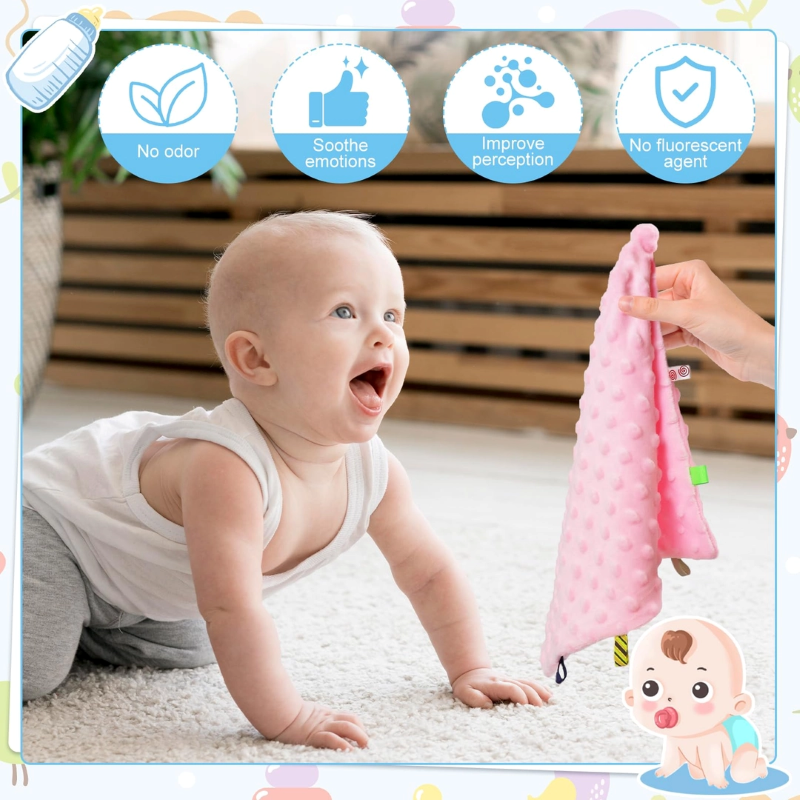  Baby Taggy Comforter Soft Sensory Tag Blanket