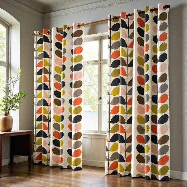 Orla Kiely Eyelet Curtains Multi Stem Design