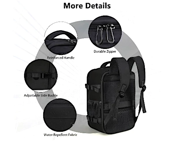 Cabin Flight Rucksacks Casual Daypack - Fit 14 Inch Laptop with USB Charging Port