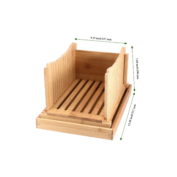 MAHIONG Foldable Adjustable Bamboo Bread Slicer