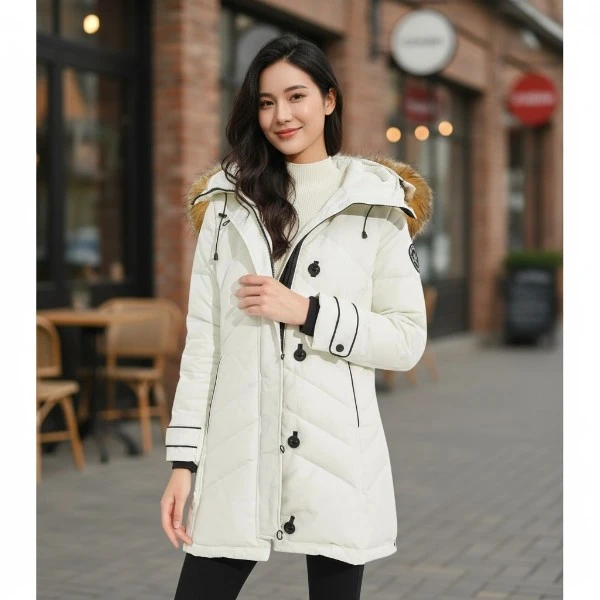 Orolay Women's Warm Stylish Winter Hoodie Down Coat 