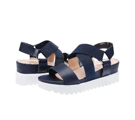 DREAM PAIRS Women's Open Toe Leather Dressy Platform Wedge Sandals