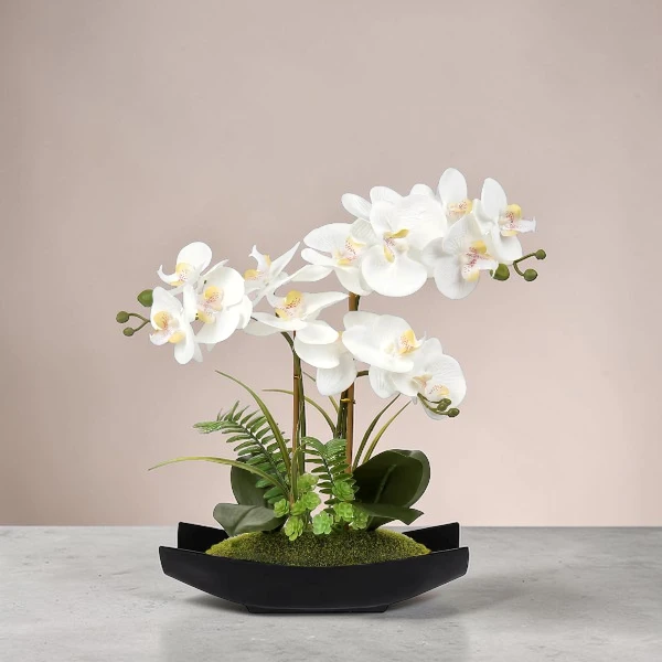 Artificial White Orchid Flower Arrangement