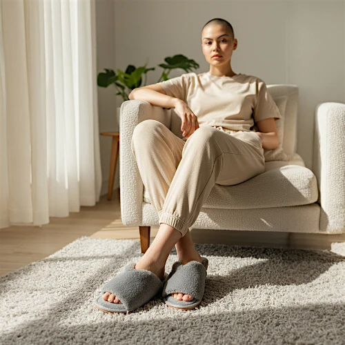 Women Fluffy Slip-on indoor Slippers 