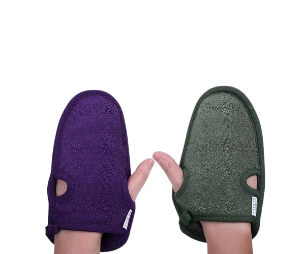2x Natural Plant Fibre Exfoliating Mitt | Body Scrubber Glove