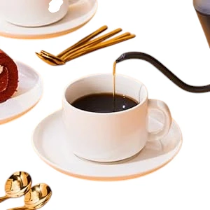 CHILDIKE Porcelain Coffee Cups and Saucers Set 