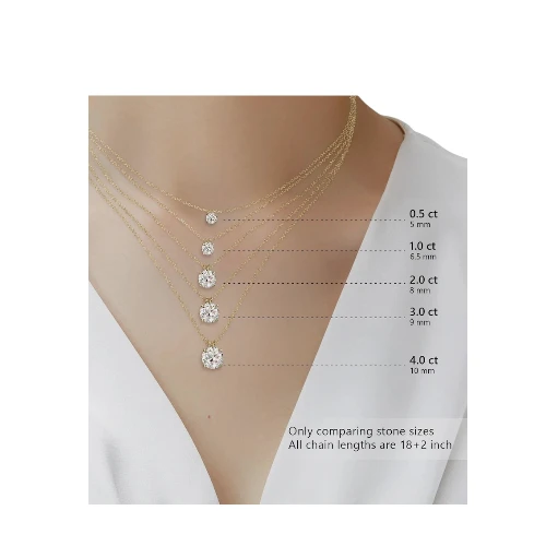 KRKC Moissanite Necklace for Women