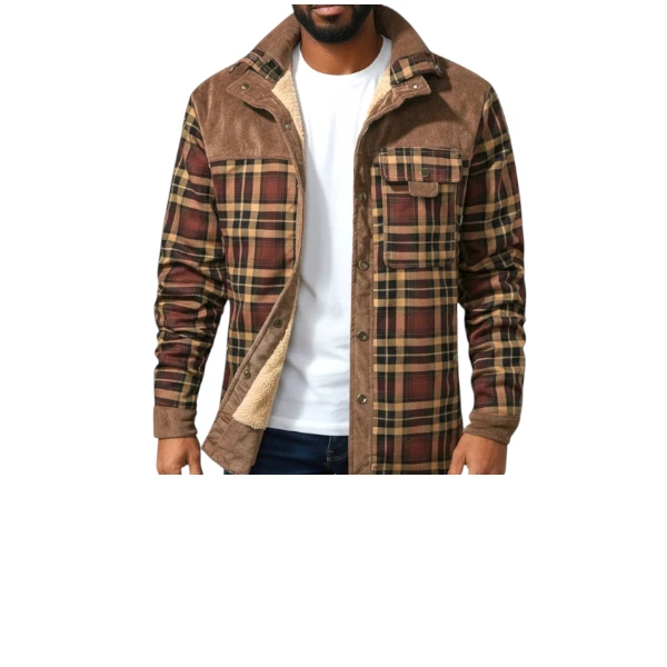 Men's Plaid Sherpa-Lined Jacket