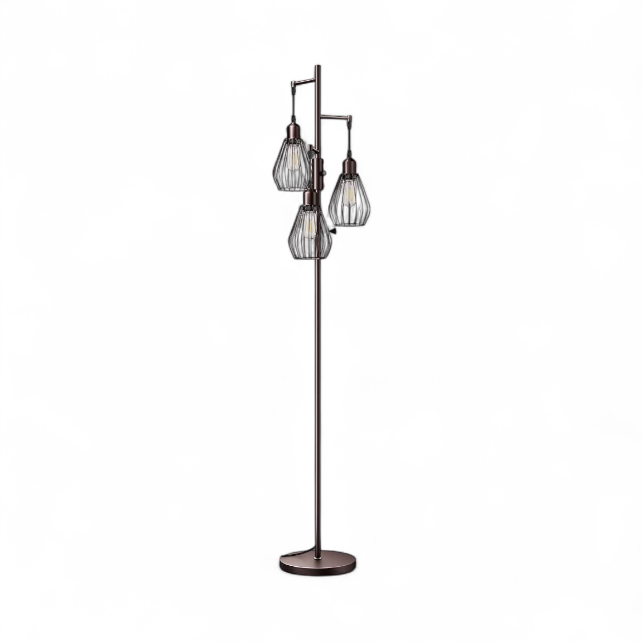 Industrial Tear Drop Cage Floor Lamp