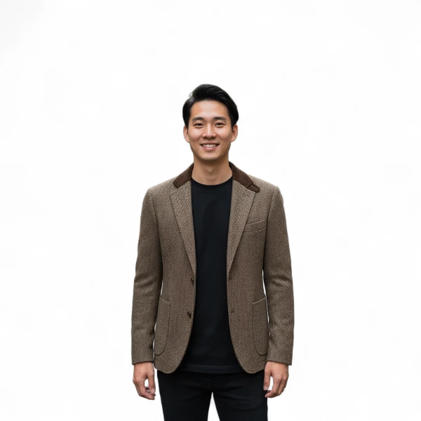 PJ PAUL JONES Men's Herringbone Blazer Tweed Sport Jacket