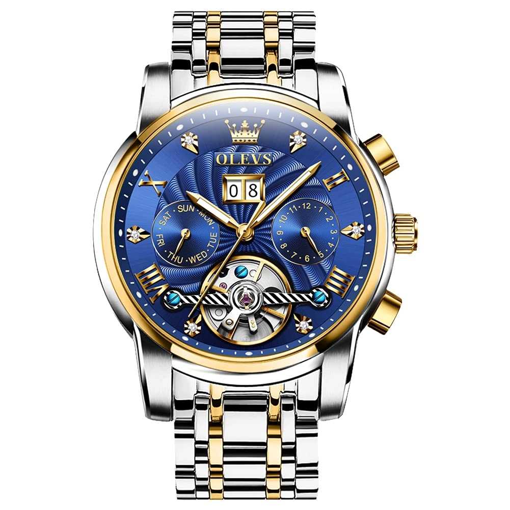 OLEVS Automatic Men's Watch Stainless Steel  Moon Phase