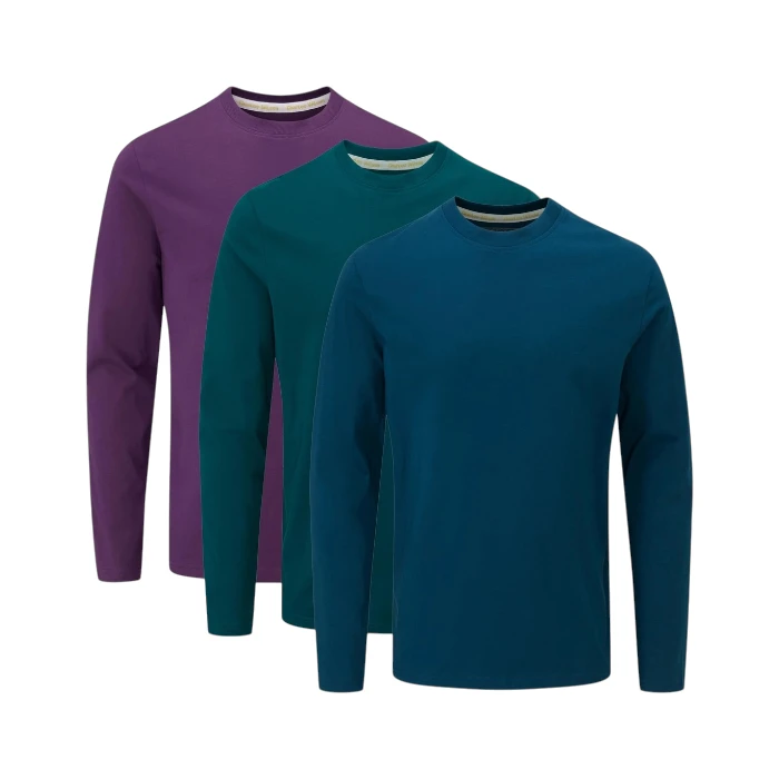 Charls Wilson Men's Long Sleeve Crew Neck T-Shirts 