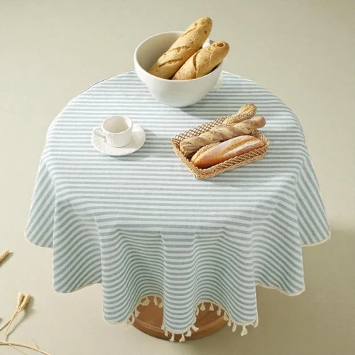 Plenmor Stripe Tassel Table Cloth 