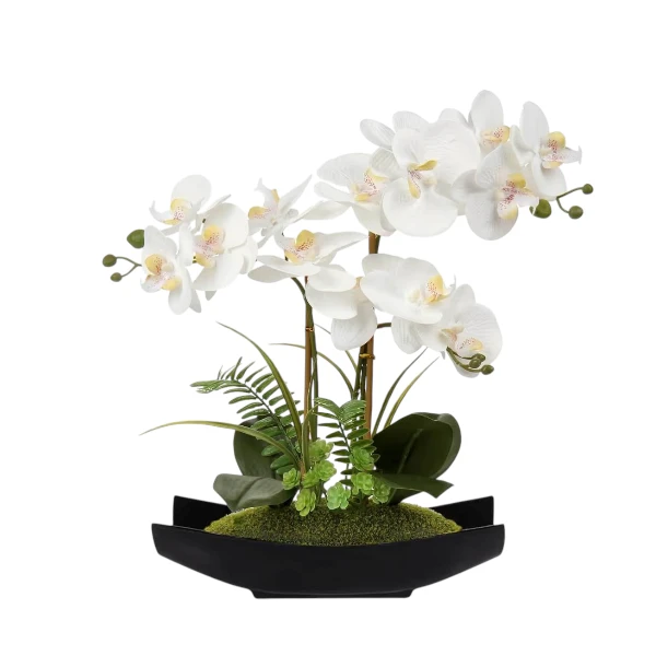 Artificial White Orchid Flower Arrangement