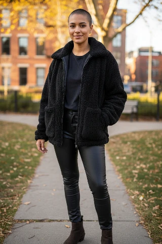 Orolay Women's Zip Up Plush Jacket with Pockets 