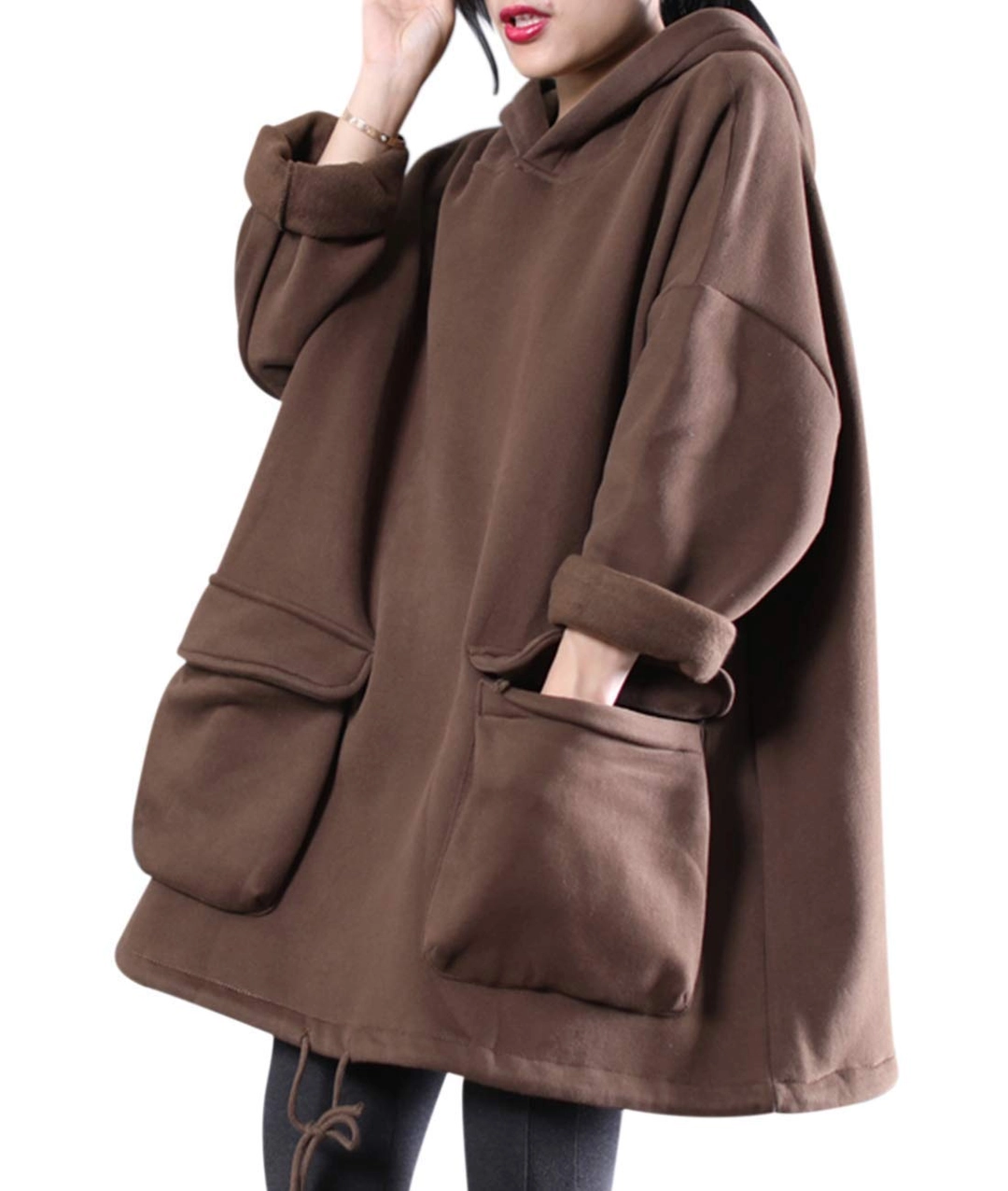 YESNO Women Casual Fleece Pullover Hoodies