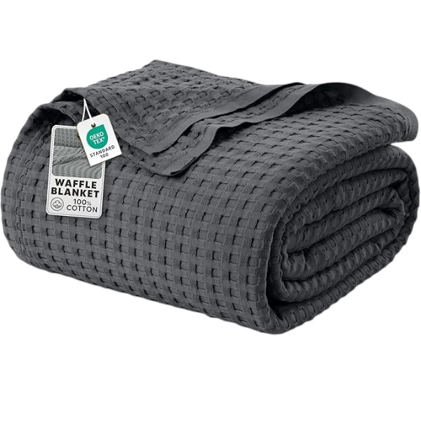Utopia Bedding Cotton Waffle Blanket 300 GSM Soft Lightweight Breathable Bed Blanket 