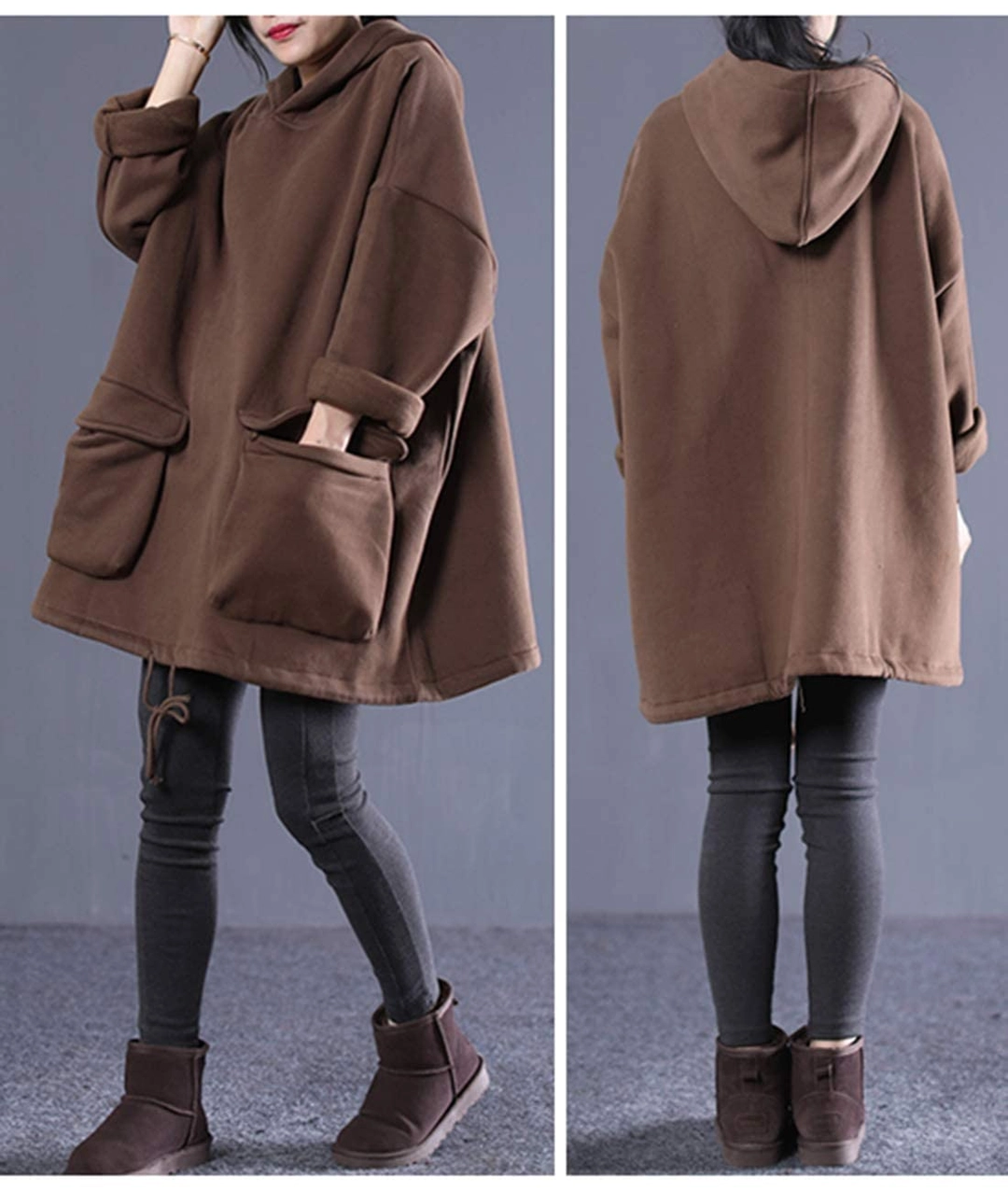 YESNO Women Casual Fleece Pullover Hoodies