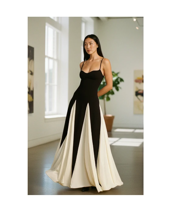 Elegant Color Block Dress 