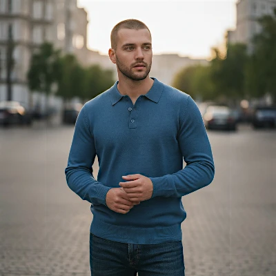 Coofandy Men's Long Sleeve Polo Sweater
