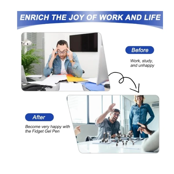 Fidget Gel Pens Unisex Gifts Funny Birthday Gift Ideas Novelty Gadgets Graduation Back to School Gift for Teens, Unique Gifts for Him & Her