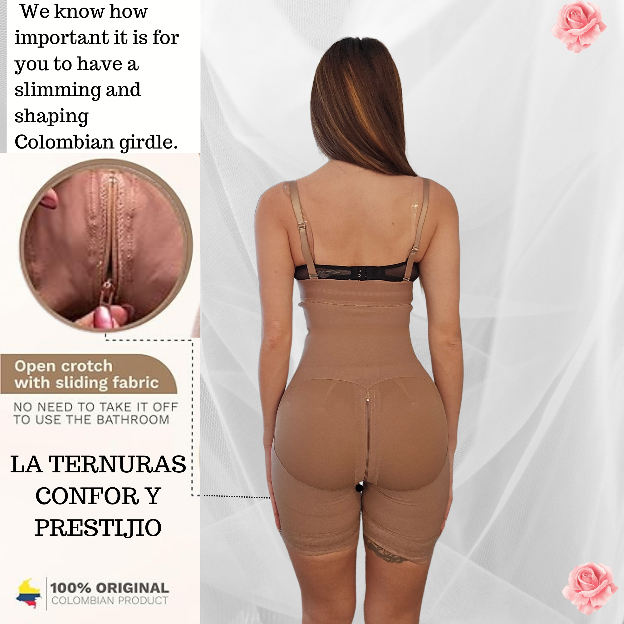 Fajas Colombianas Shapewear for Women Tummy Control Postpartum Body Shaper Butt Lifting Bodysuit Strapless