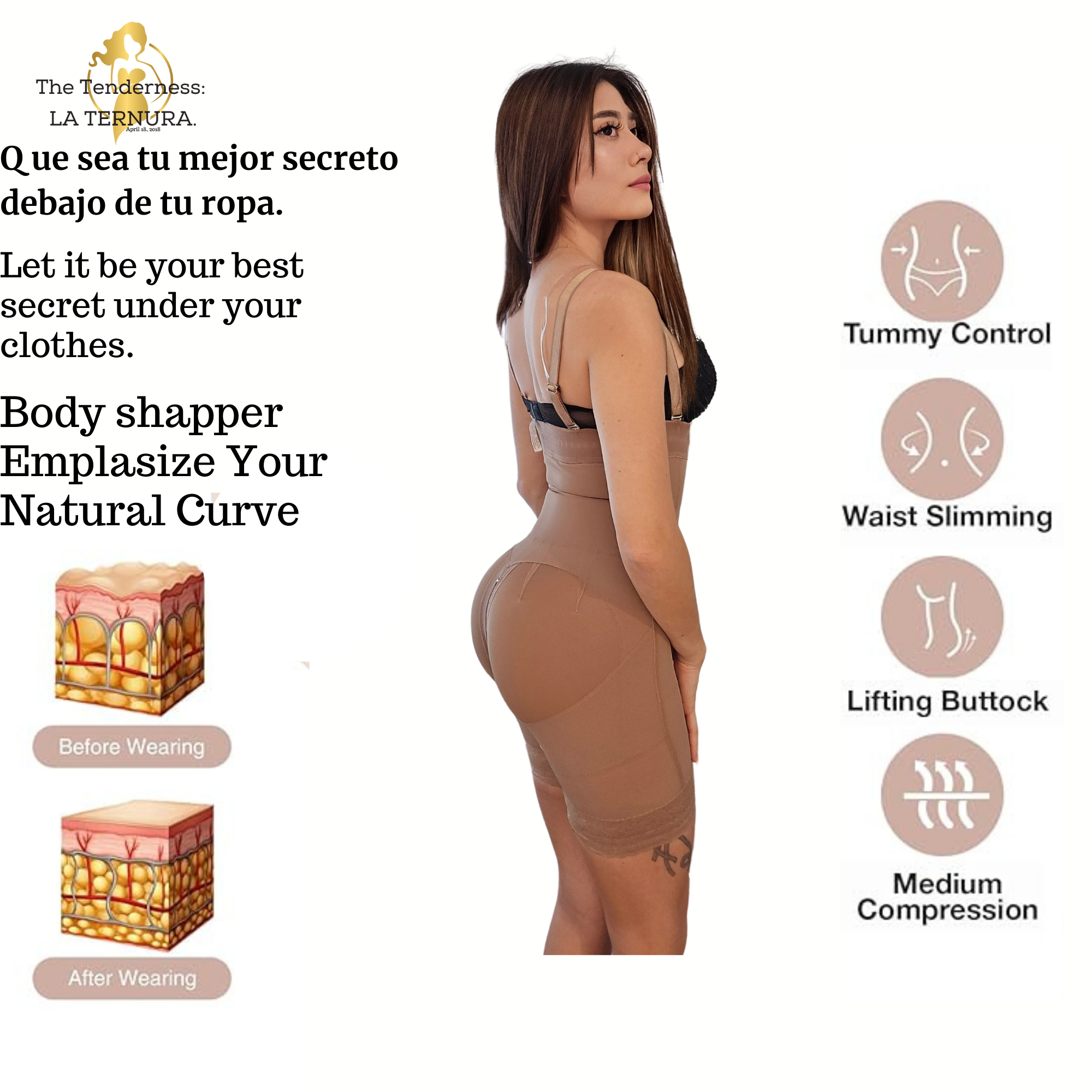 Fajas Colombianas Shapewear for Women Tummy Control Postpartum Body Shaper Butt Lifting Bodysuit Strapless