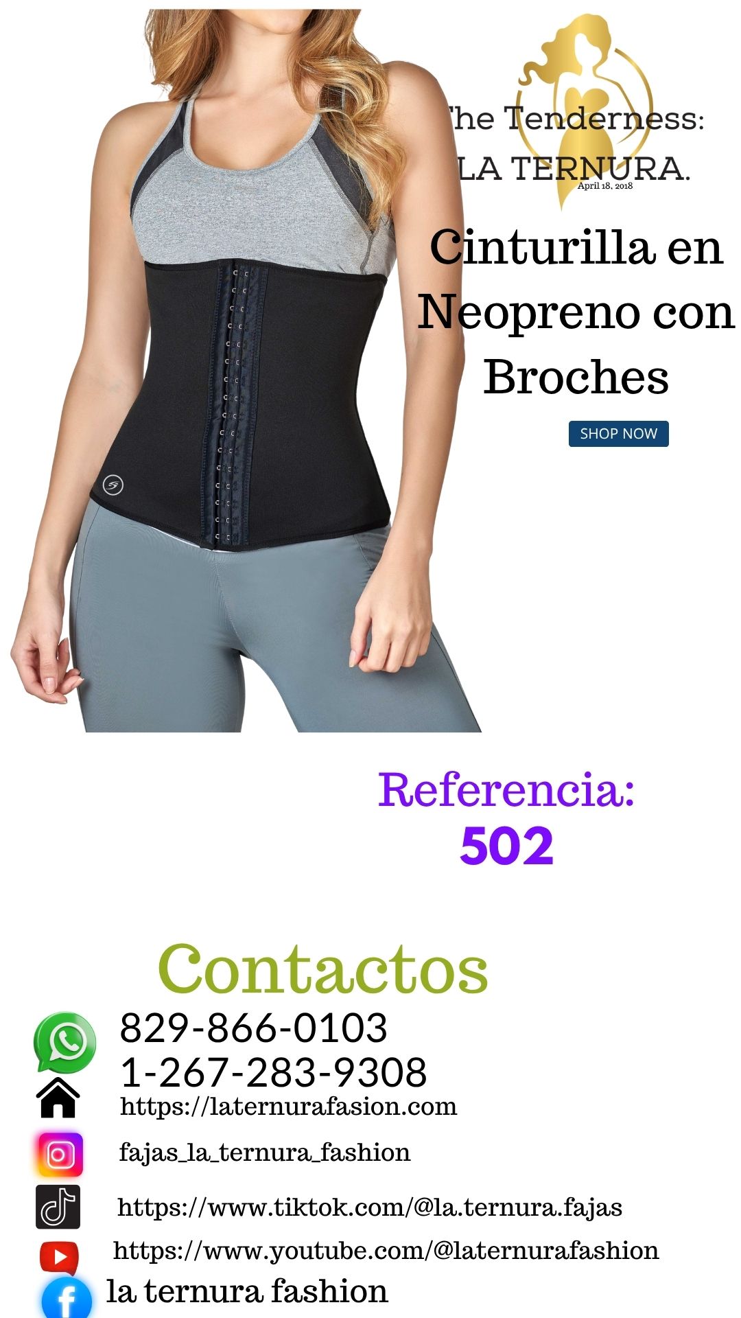 Cinturilla en Neopreno con Broches Faja colombianas deportiva de compresión