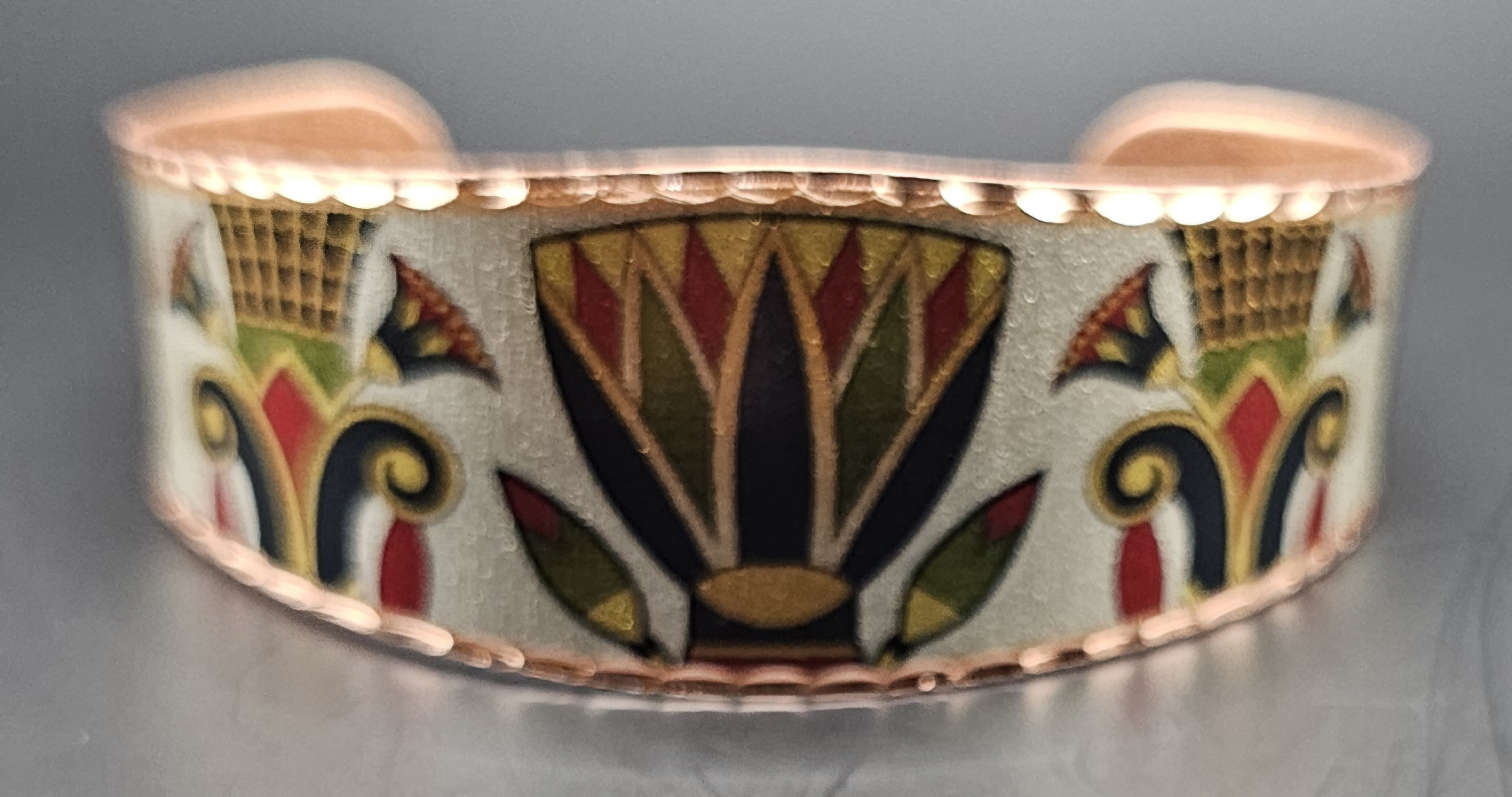 Egyptian Lotus Copper Cuff Bracelet