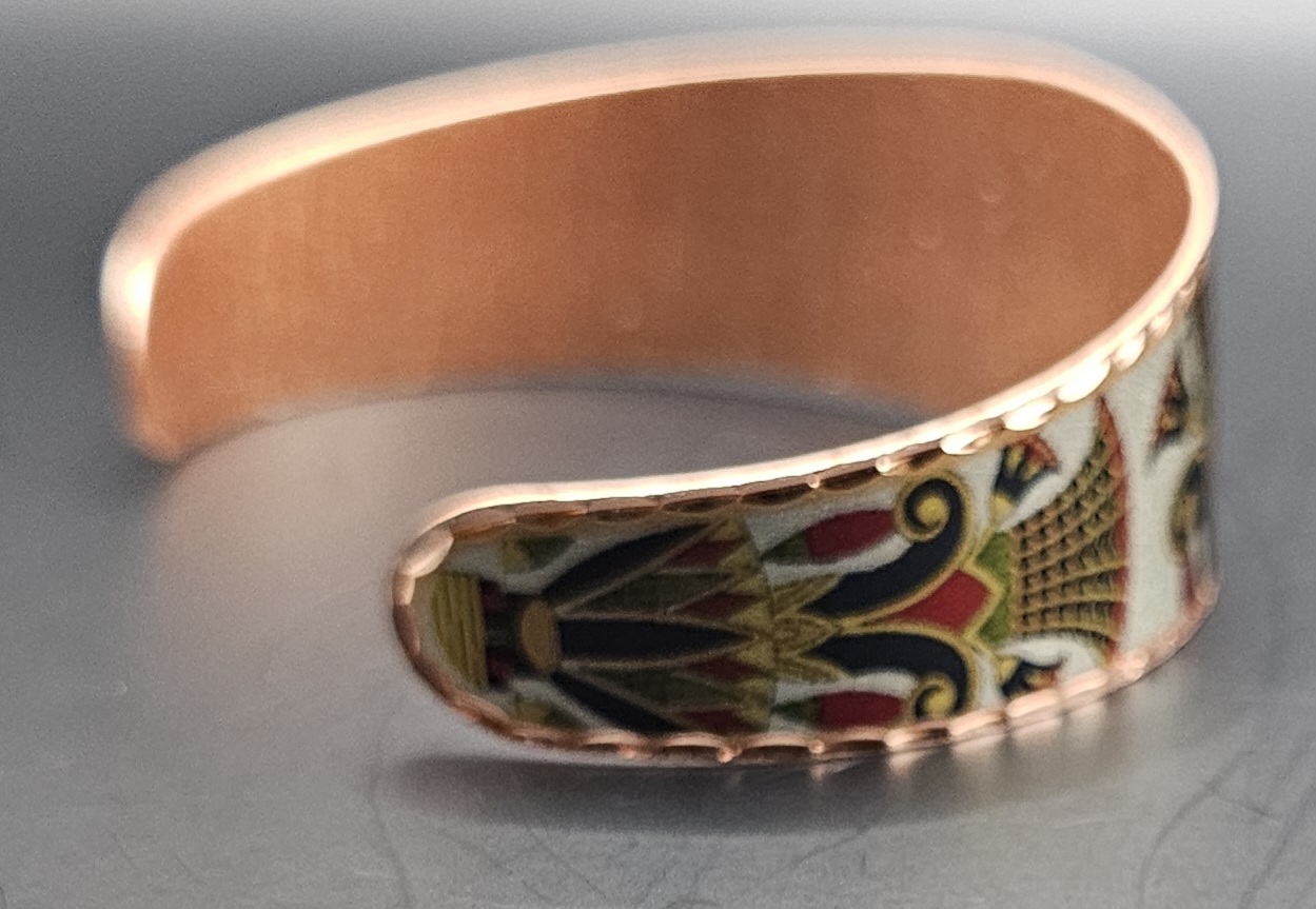 Egyptian Lotus Copper Cuff Bracelet