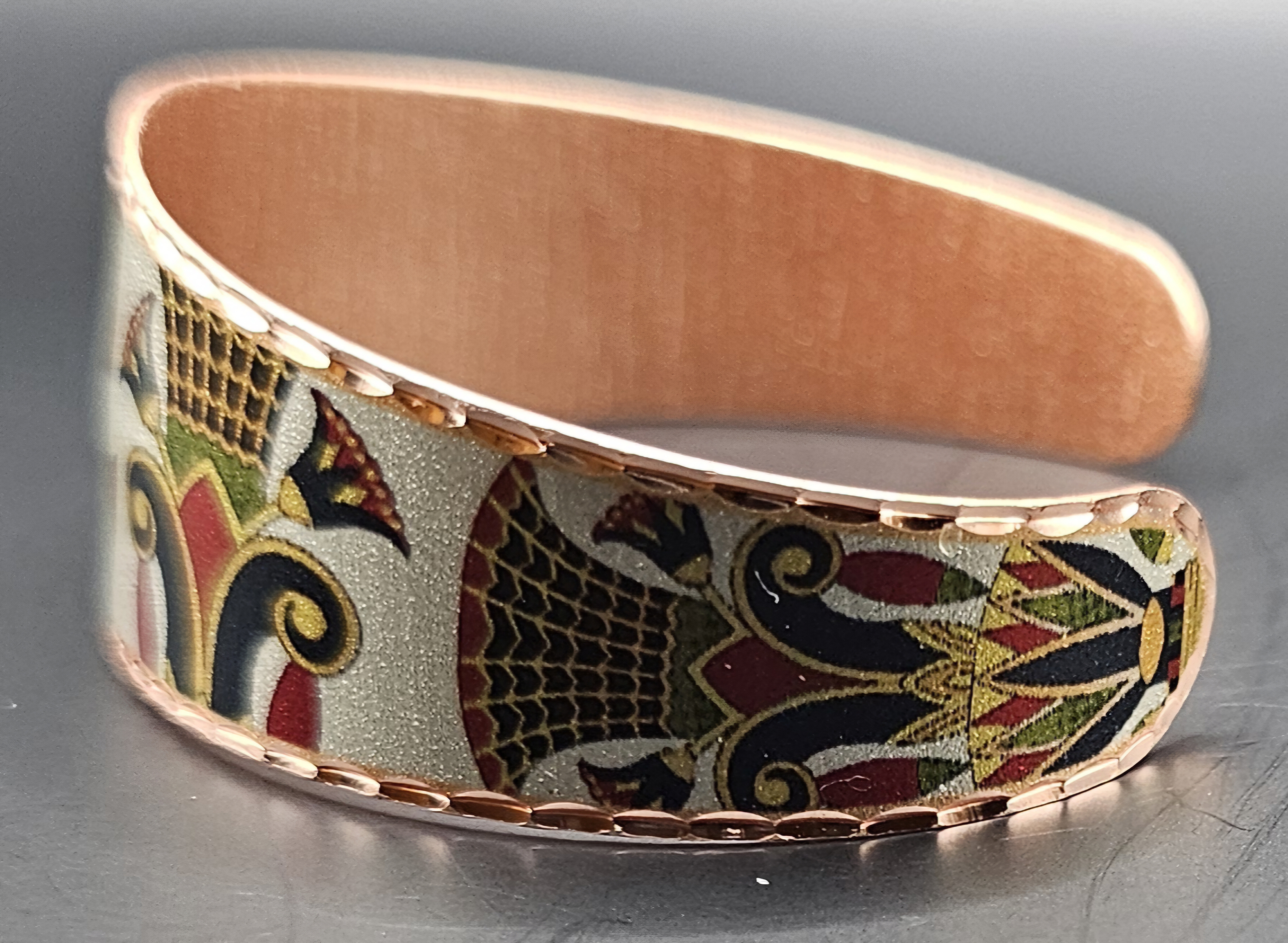Egyptian Lotus Copper Cuff Bracelet
