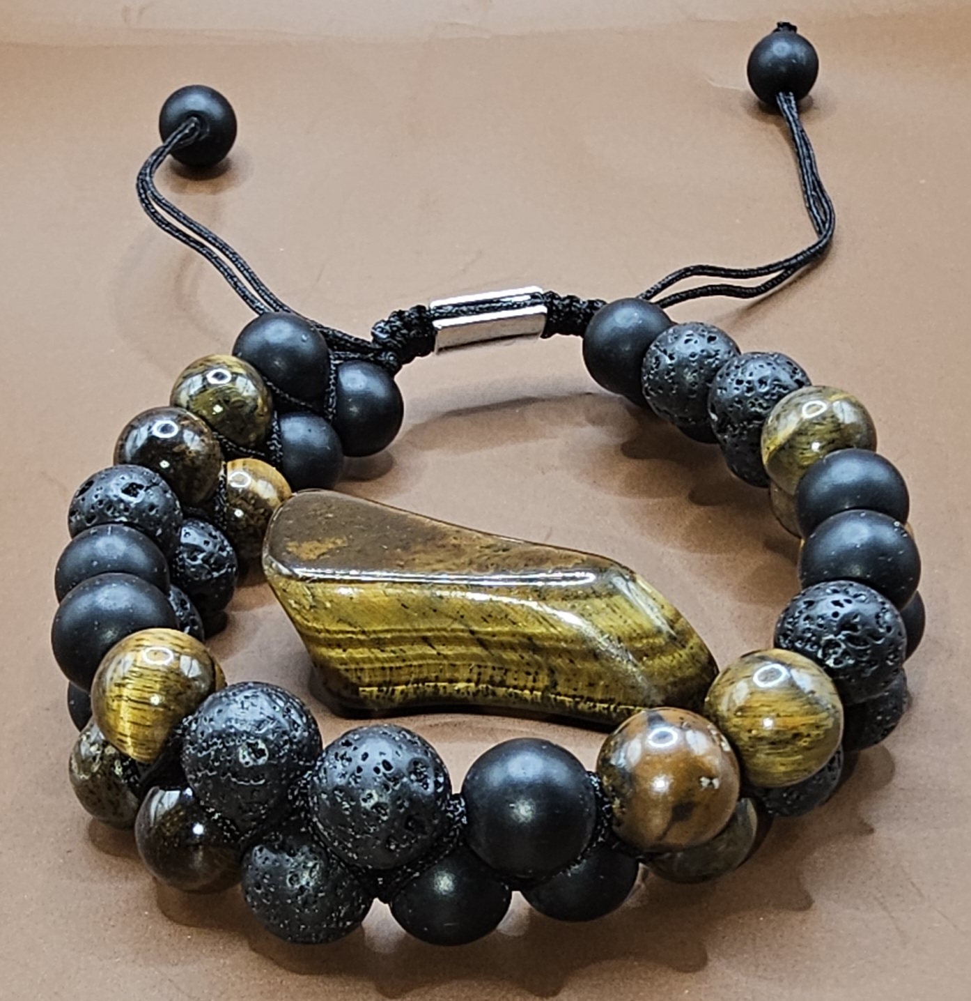 Tiger Eye and Lava Stone Bracelet