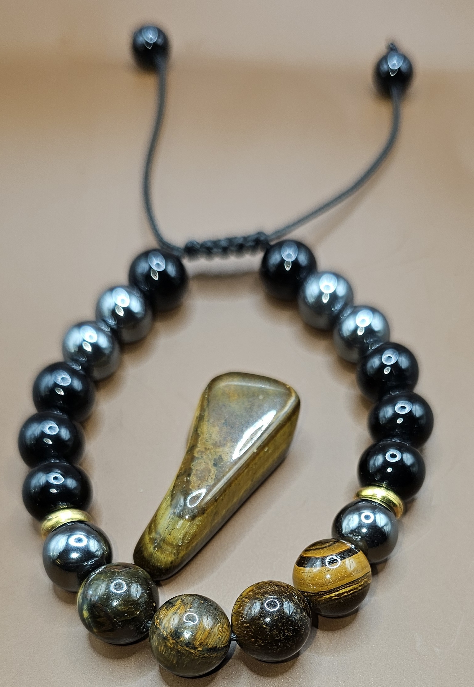Tiger Eye and Hematite Bracelet