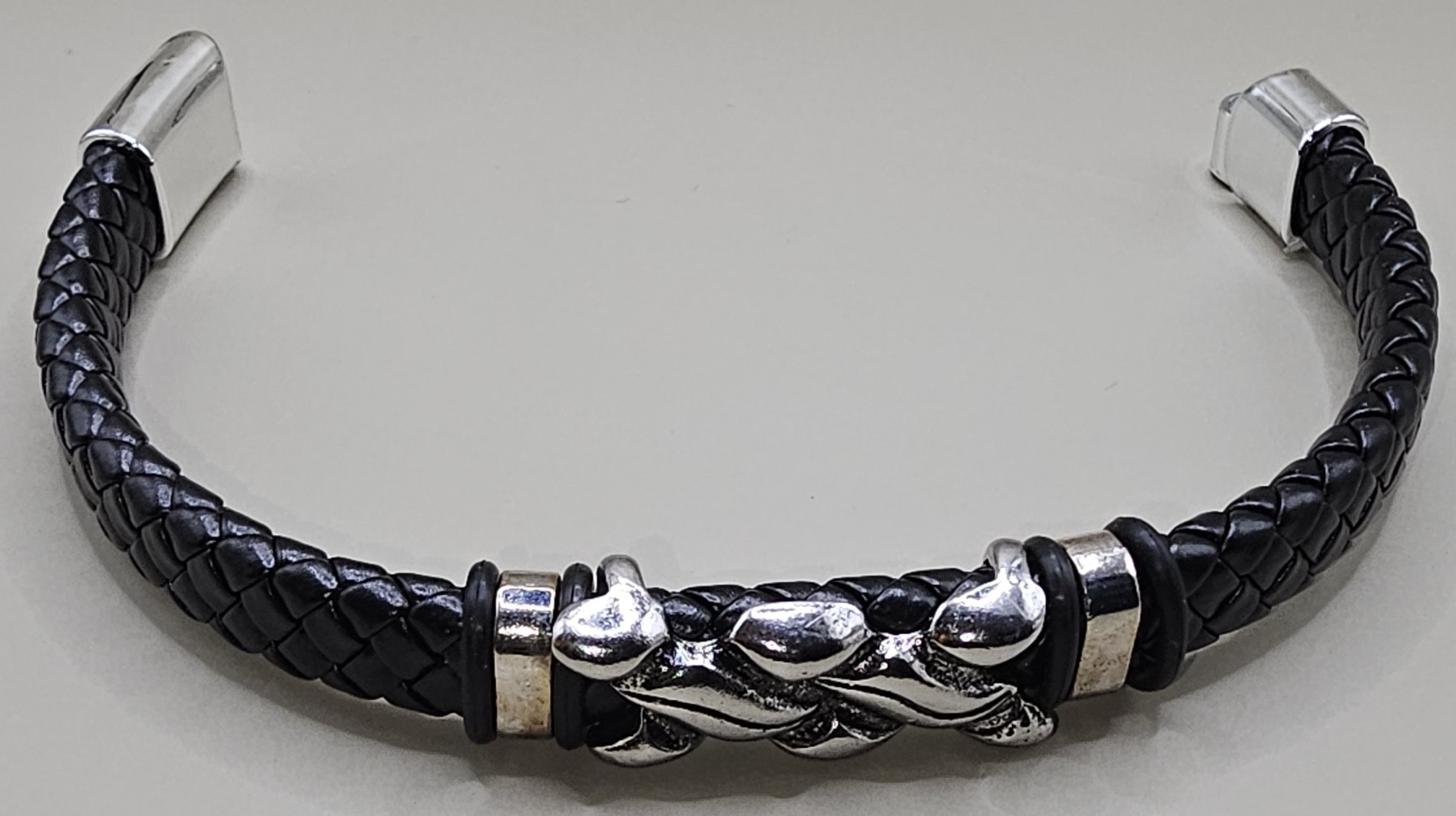 Black Braided Leather Bracelet
