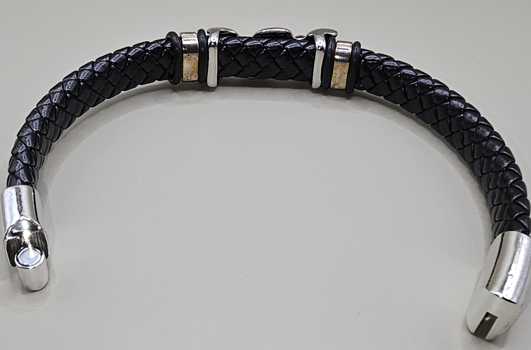 Black Braided Leather Bracelet