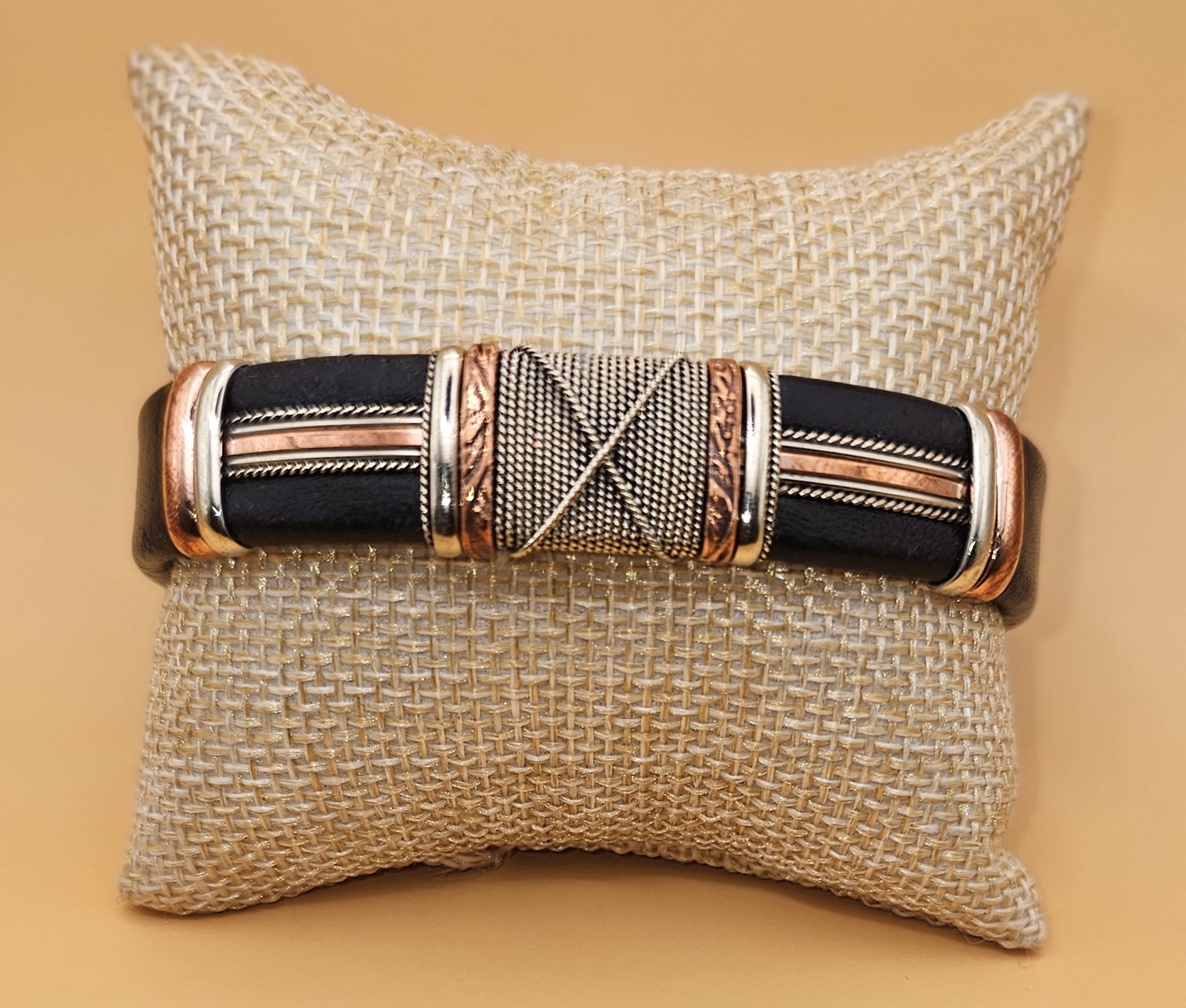 Leather and Metal Bracelet
