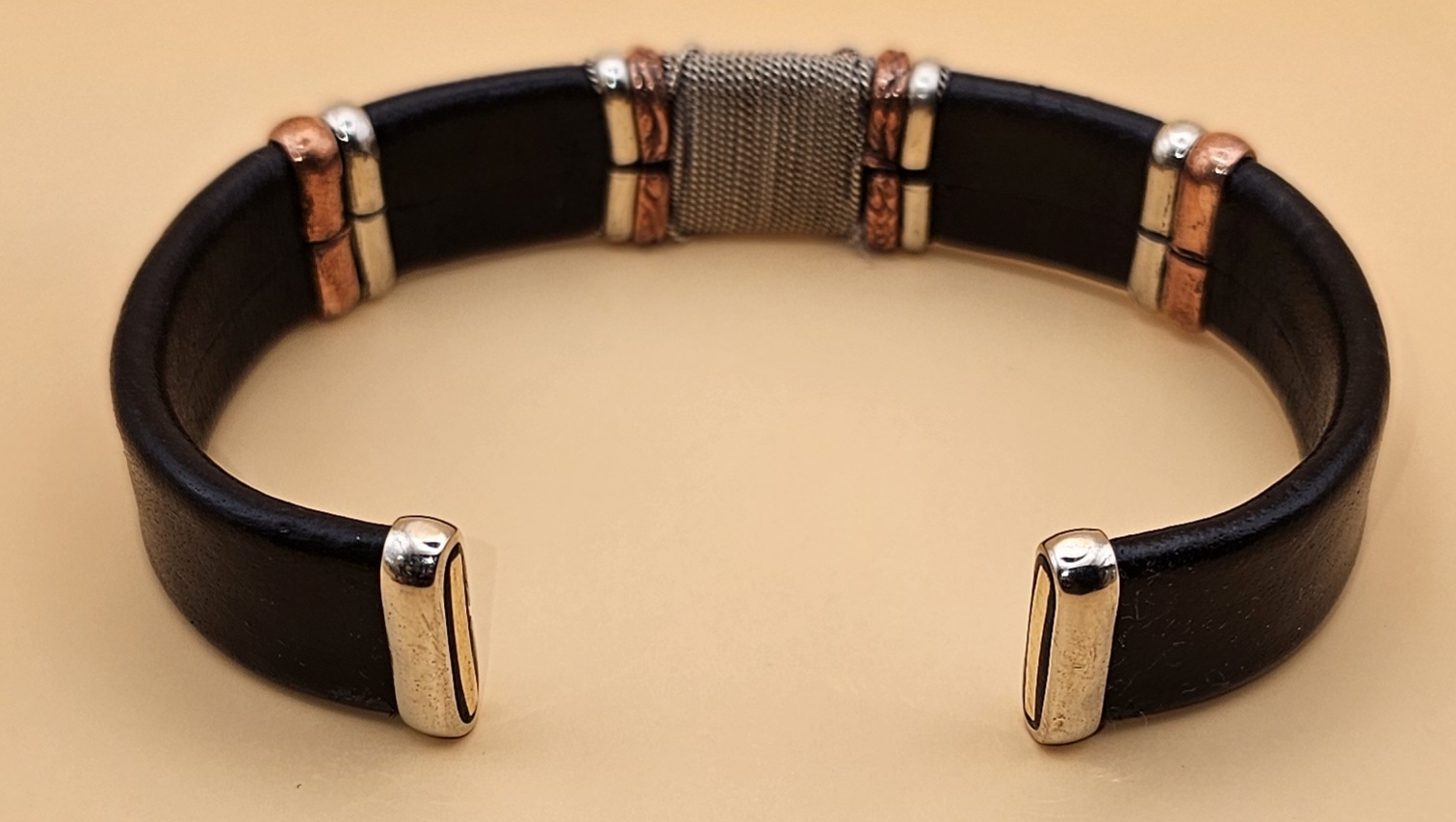 Leather and Metal Bracelet