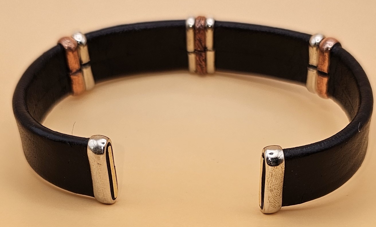 Braided copper&brass Leather Bracelet