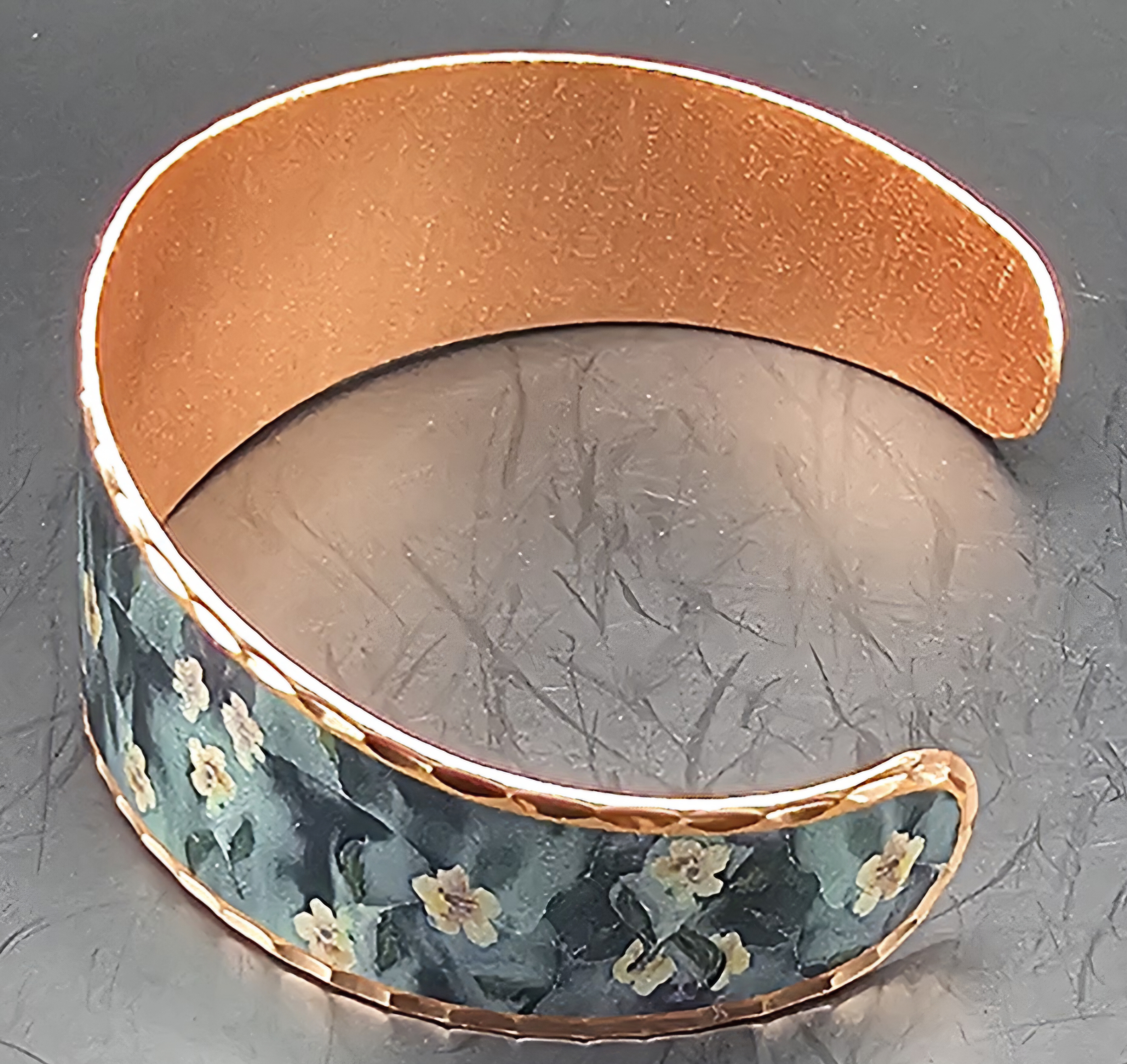 Butterfly Embroidered Copper Bracelet