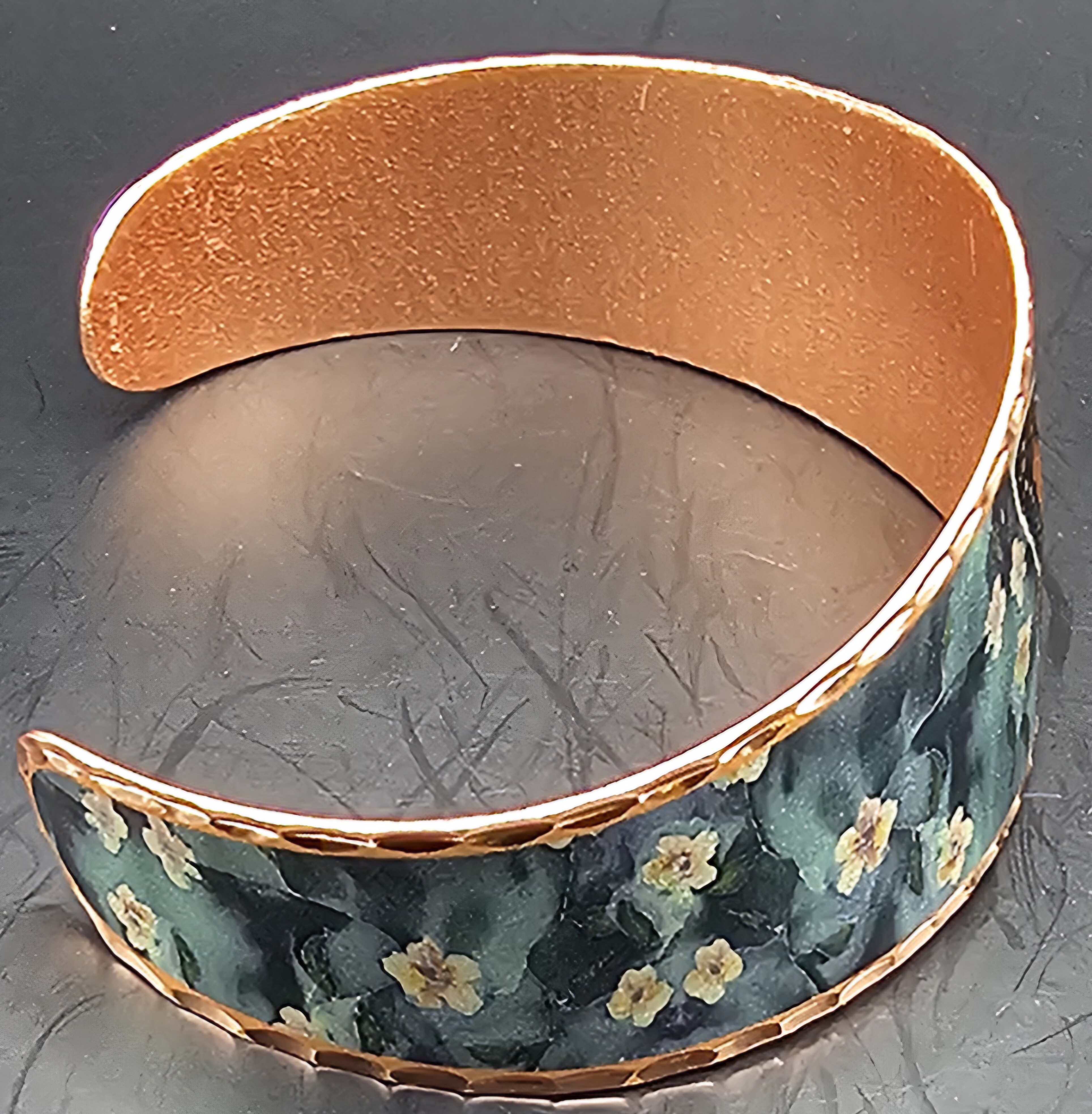 Butterfly Embroidered Copper Bracelet