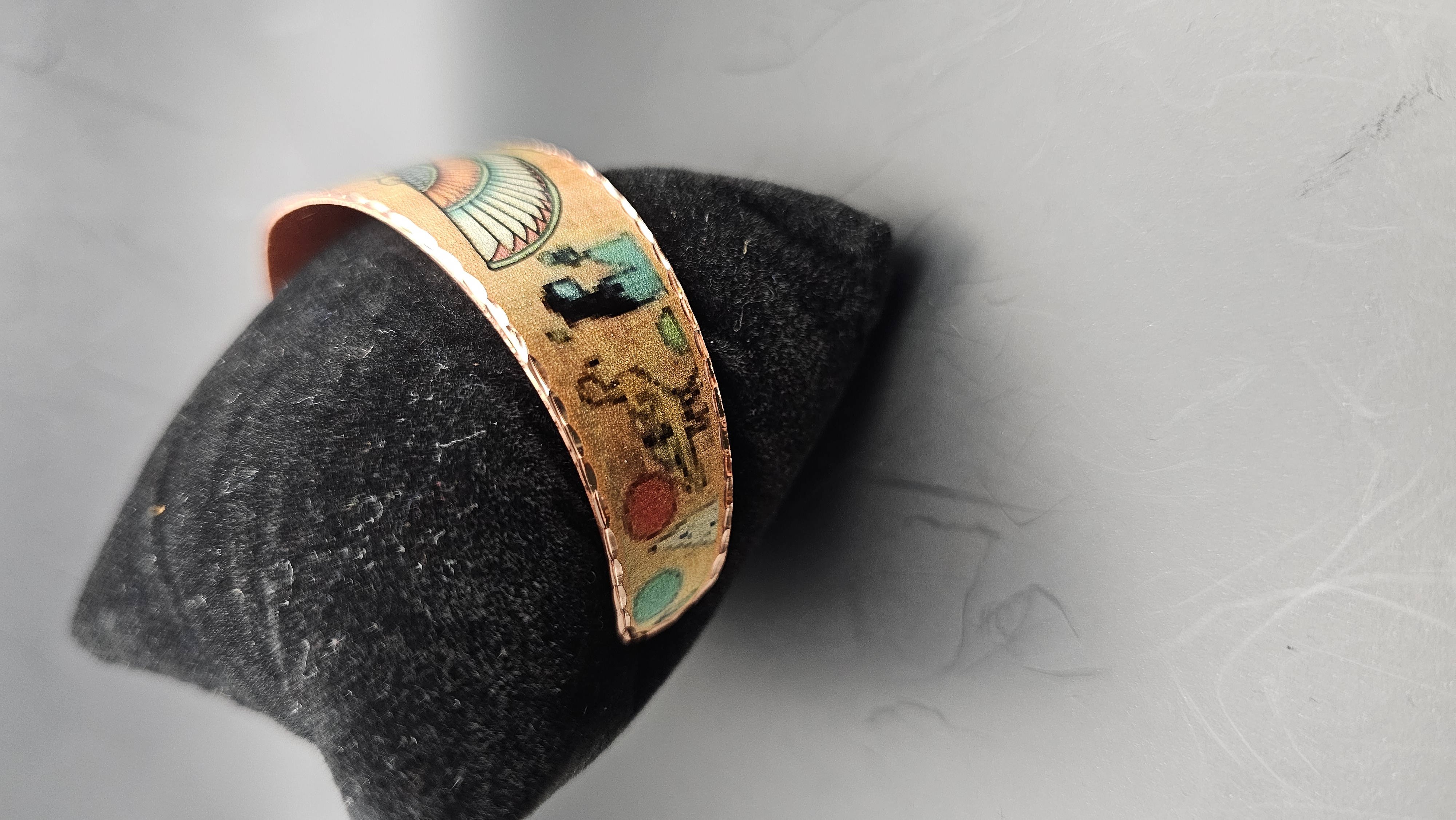 Copper bracelet featuring Maat