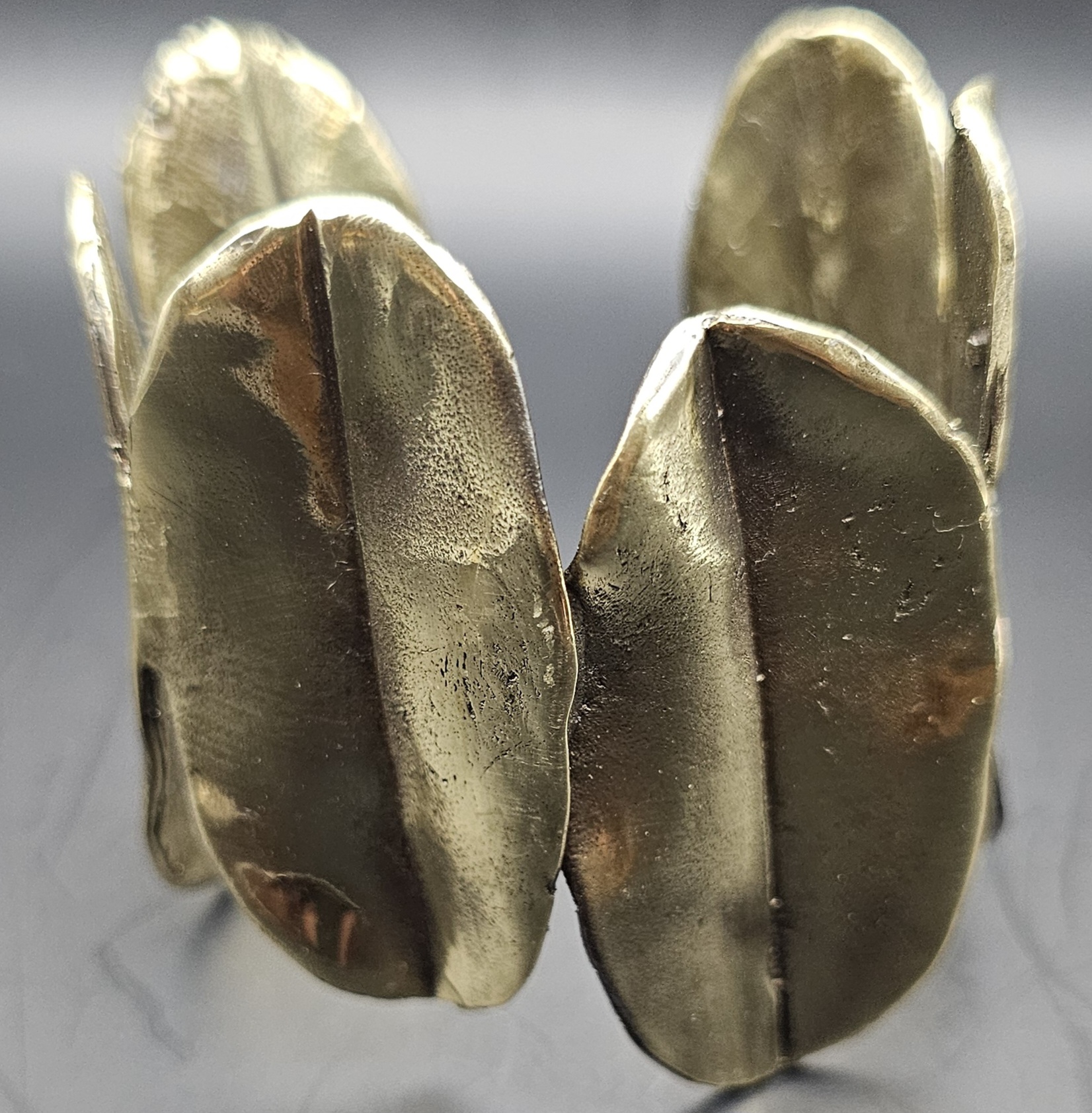 Vintage Brass Leaf Cuff Bracelet
